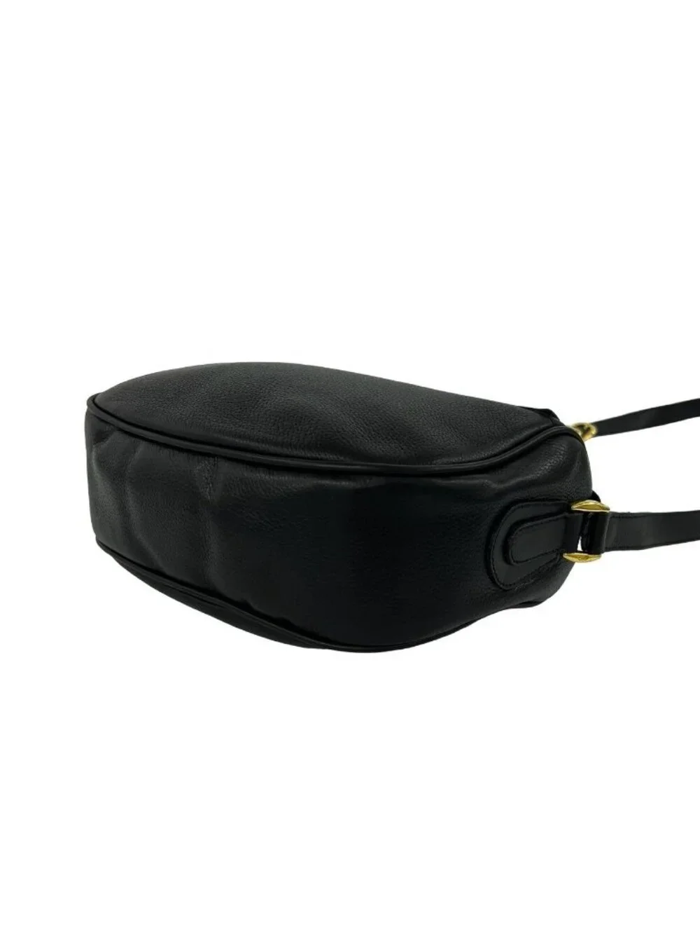 Gucci Vintage GG Logo Leather Shoulder Bag Pochette Black